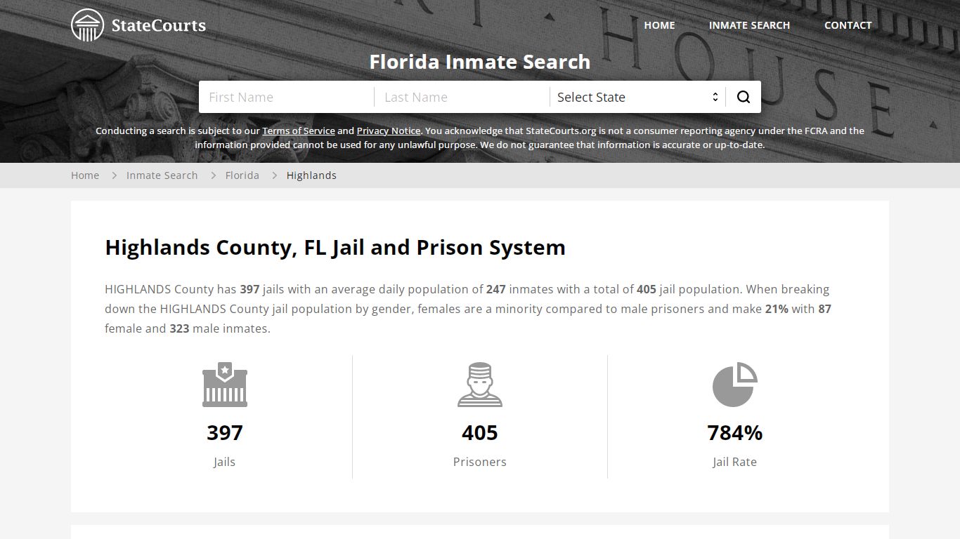 Highlands County, FL Inmate Search - StateCourts